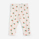 White ribbed baby leggings with cherry pattern on a white background