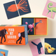 Animal memory game set with a colorful box and illustrated cards on a light cream background. The box reads 'FIND MY BEHIND' and shows animal silhouettes, with several matching cards scattered around it.